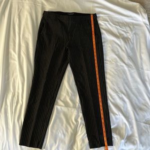 Black pin stripe ladies straight leg slack